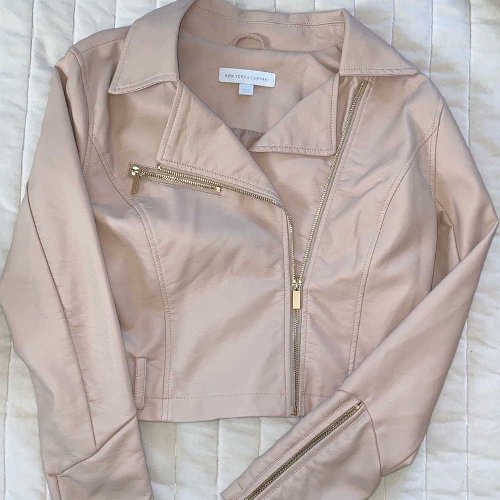 Pink faux leather jacket